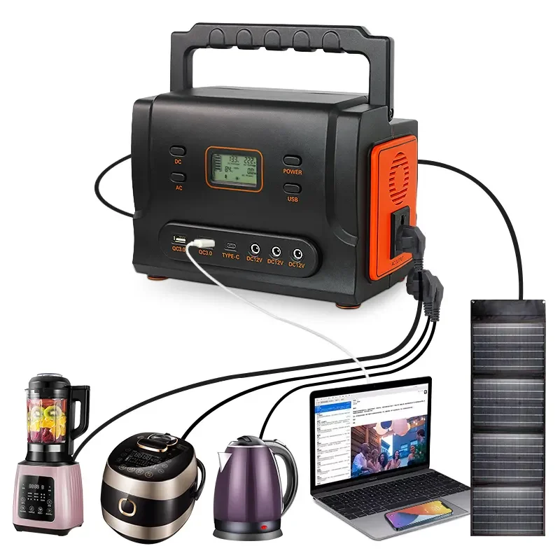 W-TEL Factory 300W 500W Solar Generator AC/DC Outlets Backup Lithium Battery Home Energy Storage Portable Power Station