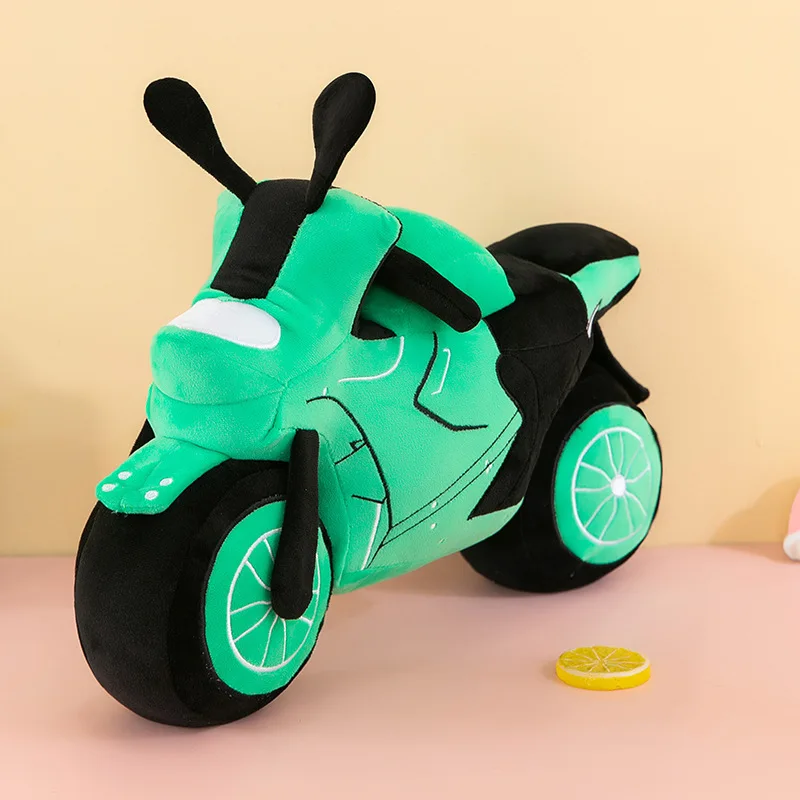 Simulated Plushies Motorbike Soft Pillow Kids Dolls Gifts Green Blue Pink Red Plush Motorcycle Stuffed Toys