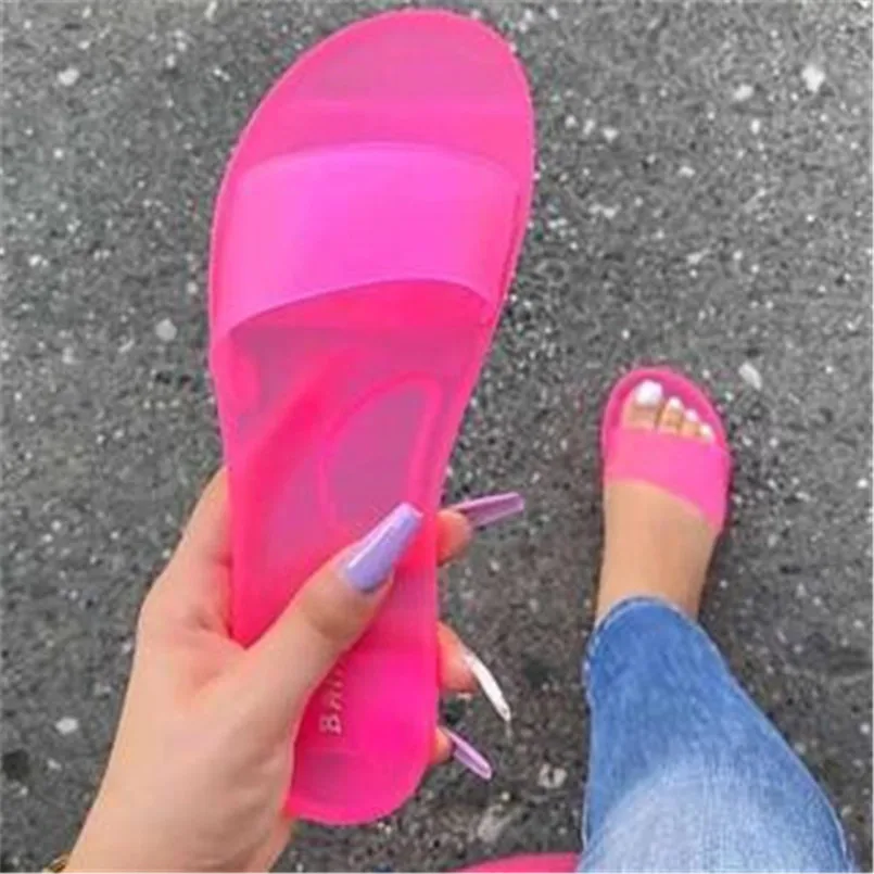 K1260 Summer Clear Heels Slippers Women Sandals Shoes High Pumps Woman Transparent Wedding Sexy Flat sandals