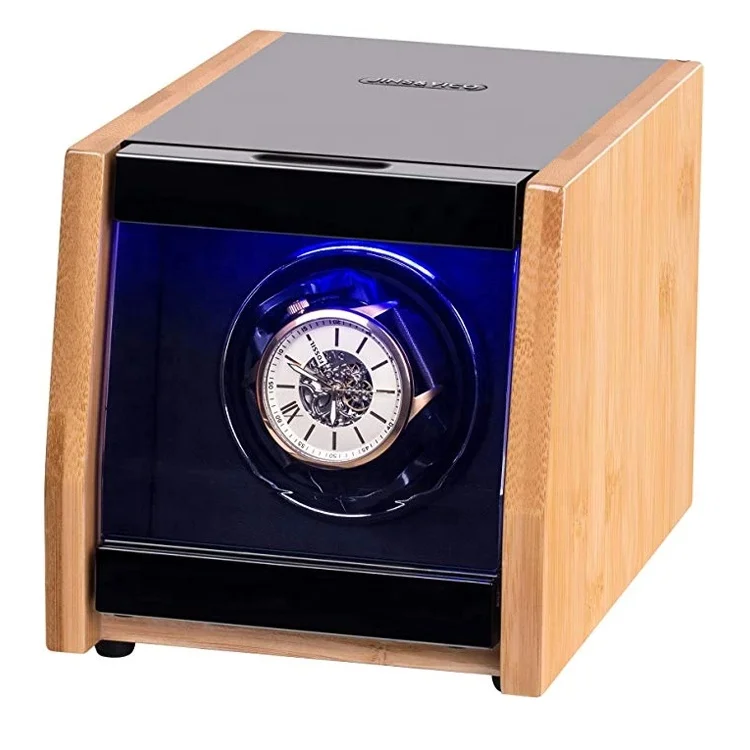 china luxury gyroscopic new single mabuchi motor orbit gyro rotator automatic watch winder bamboo