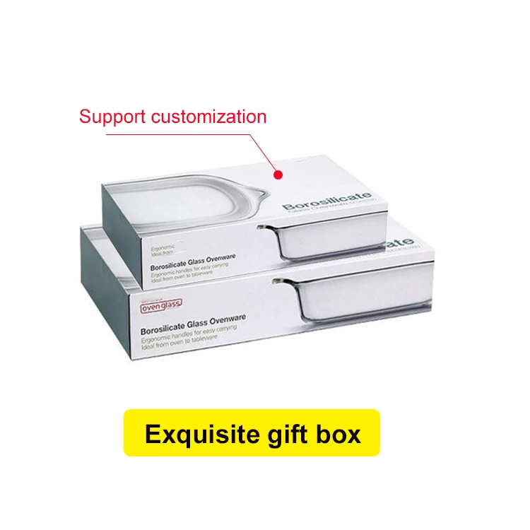 
High temperature resistance glass baking tray microwave oven glass bakeware set pizza pan 