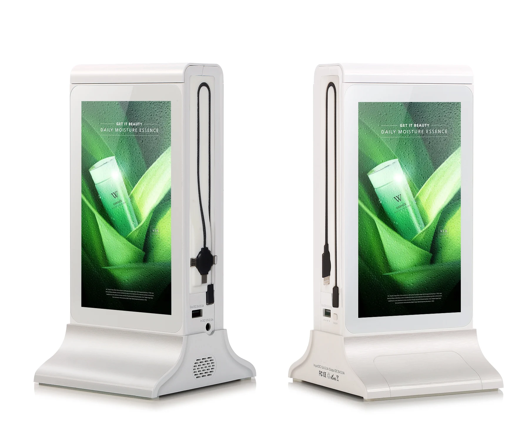 Wireless charger advertising display 7 inch android table top digital advertising display