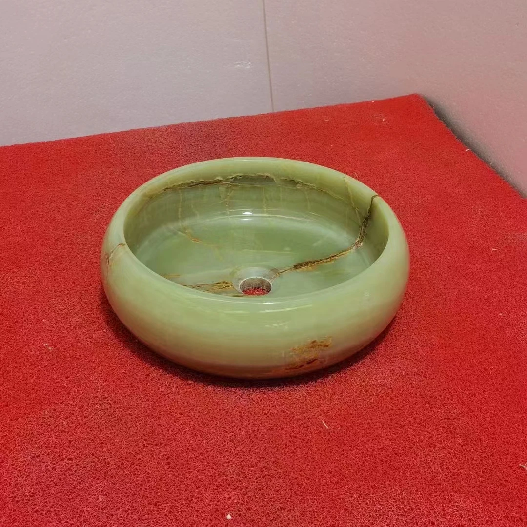 wholesale Green Onyx Bathroom Natural Stone Wash Basin