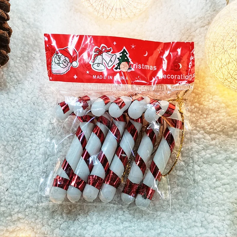 Candy Cane Ornament Candy Cane Decoration Christmas Luxury Christmas Ornaments Glitter Twisted Plastic Candy Cane for Xmas Tree