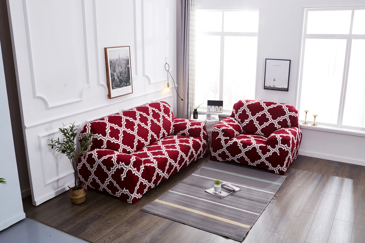Professional Manufacturer High Quality Flower Pattern Sofa Set Furniture Protective Cover Cushion Cover Sofa 4 Seater