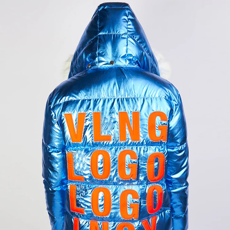 HL manufacturer designer streetwear thick heavyweight down bubble coat men custom high quality luxury shiny puffer jacket