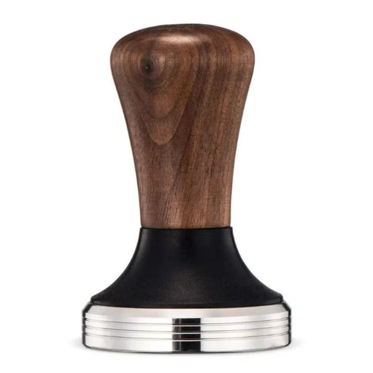 Coffee Distributor & Tamper 51/53/58mm flat base Adjustable height stainless steel coffee tamper with wood handle