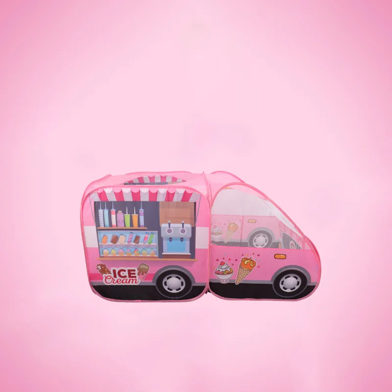 0-6Years Pretend Toys Ice Cream Vending Cart Pop Up Kids Teepee Bus Tent Foldable Children Indoor Play Tent for Boys Girls