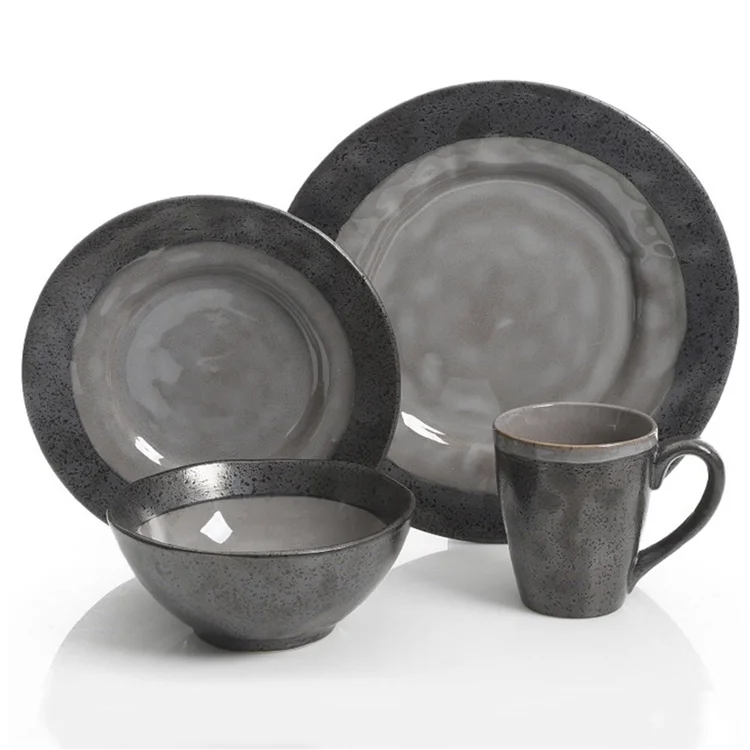 
hot sale simple nordic custom grey antique dinner set porcelain for party weddings 