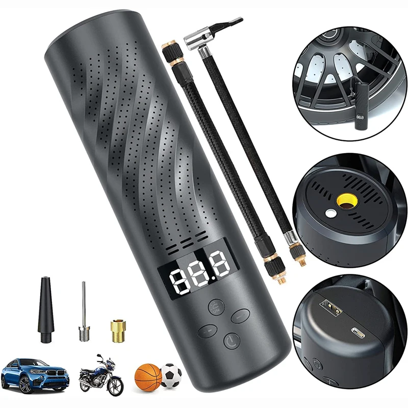 Mi Ni Portable Air Compressor Smart Portable Digital Tire Pressure Detect Electric Inflator Pump for Bike/Motorcycle/Cars