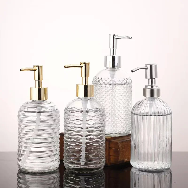 New style bathroom accessories glass soap dispenser luxury clear crystal glass soap dispenser wash bottle