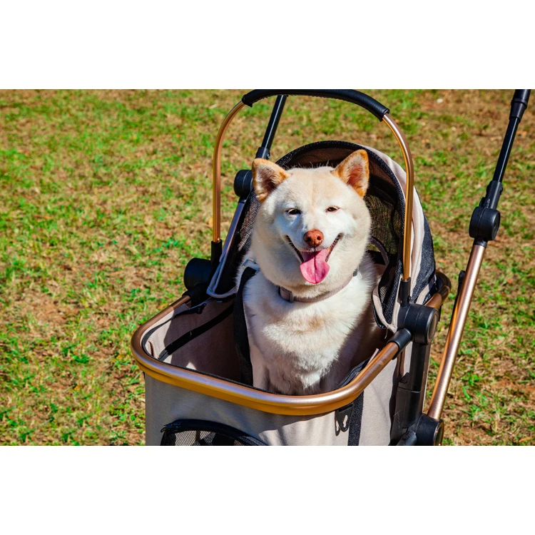 Trade Assurance Premium Product Foldable Pet Stroller Dog Large Space Folding Pet Stroller