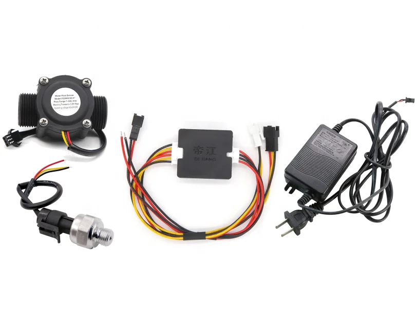 DIJIANG Wired RS485 Signal Inverter Converter Board Integrated With 2-60L/min DN20 Flow Sensor SS Pressure Sensor and 24V Adapte