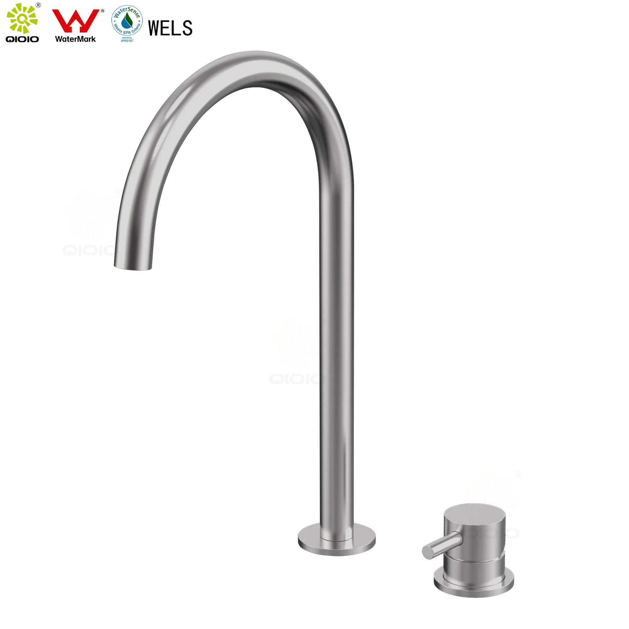 Hot Cold mixer 304 stainless steel lead free two holes single handle bathroom faucet