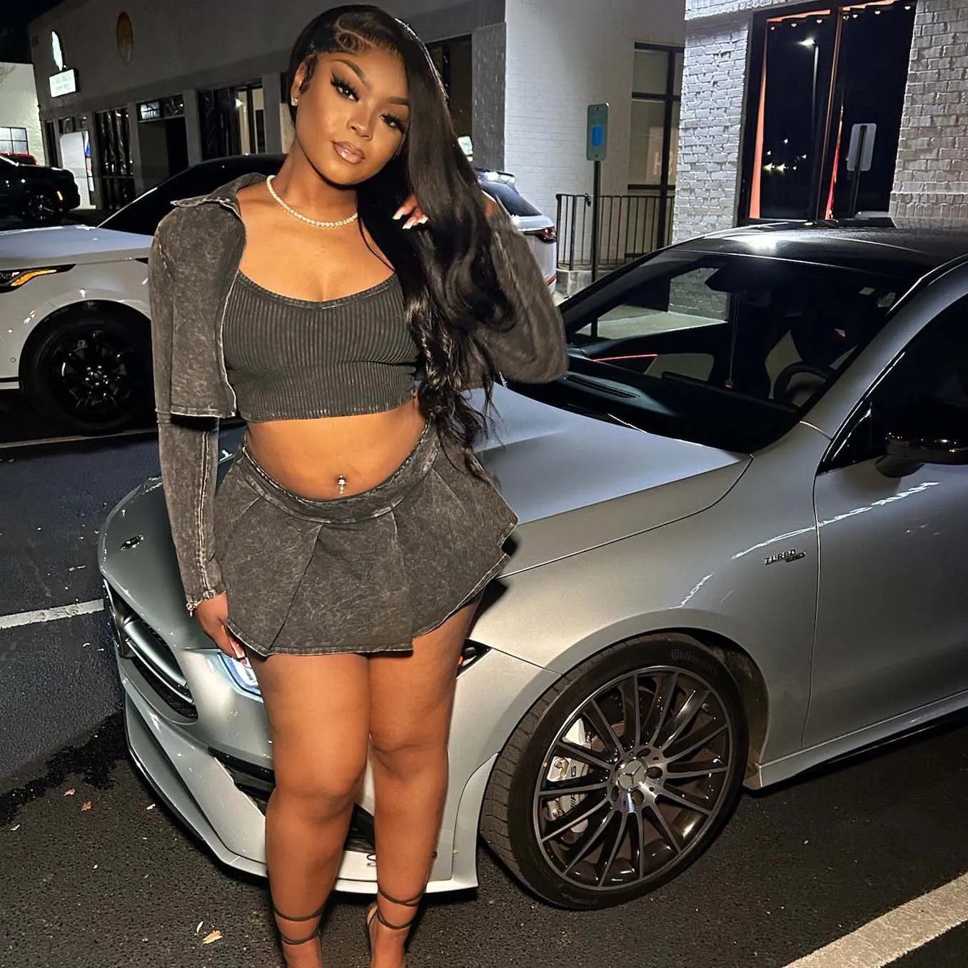 FS13066D casual 3 Piece sets women 2024 spring mini skirts outfits