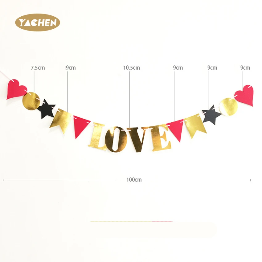 YACHEN New design bride room accessories pretty love letter banner party wedding decorations for wedding supplies