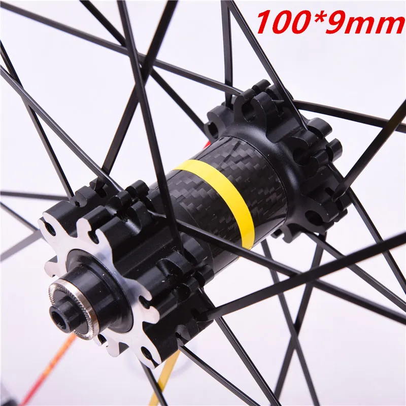 Straight pull bicycle wheel set carbon fiber tube hub mountain wheel 26 inch 27.5 inch 29 inch aluminum alloy mountain wheel set
