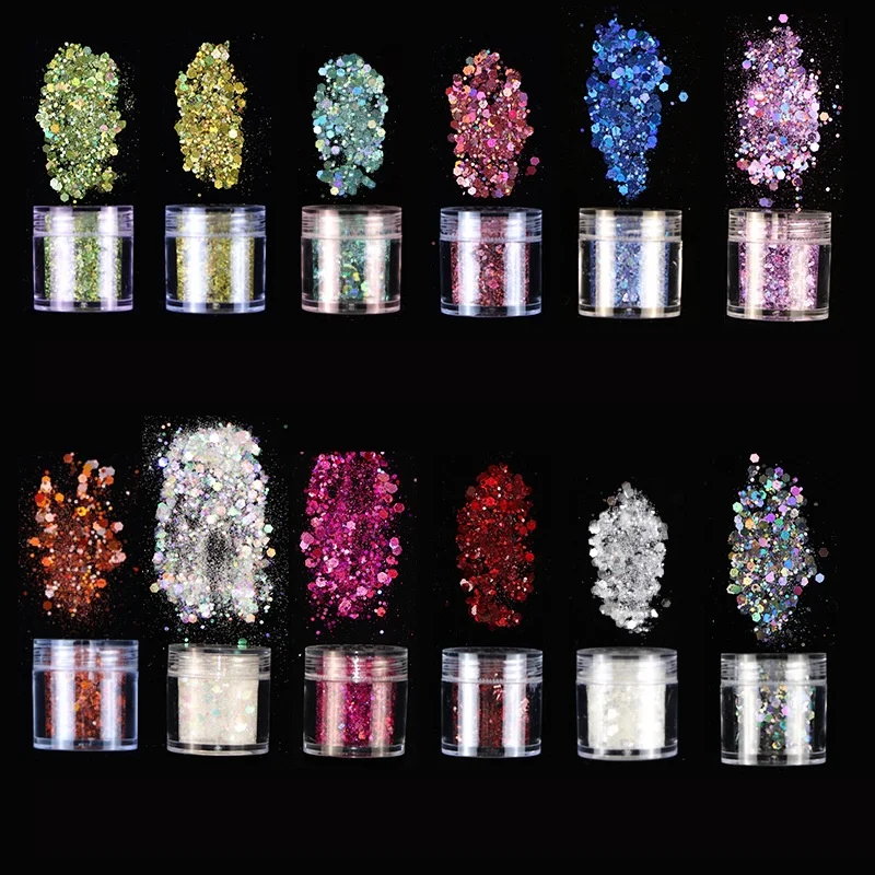 Nail laser glitter mixed glitter large sequins Irregular Nail Art DIY Powder Multicolor Wholesale 10g/per Professional