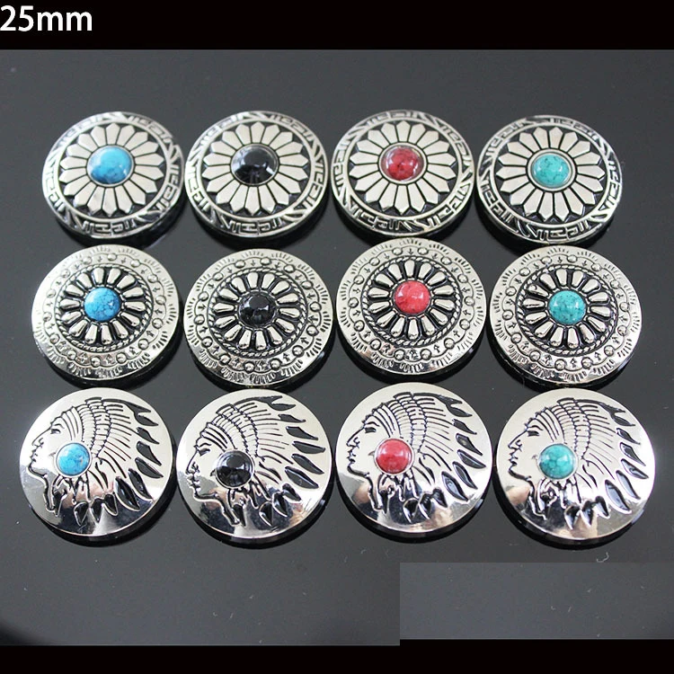 25mm metal conchos with screw conchos for belt bag