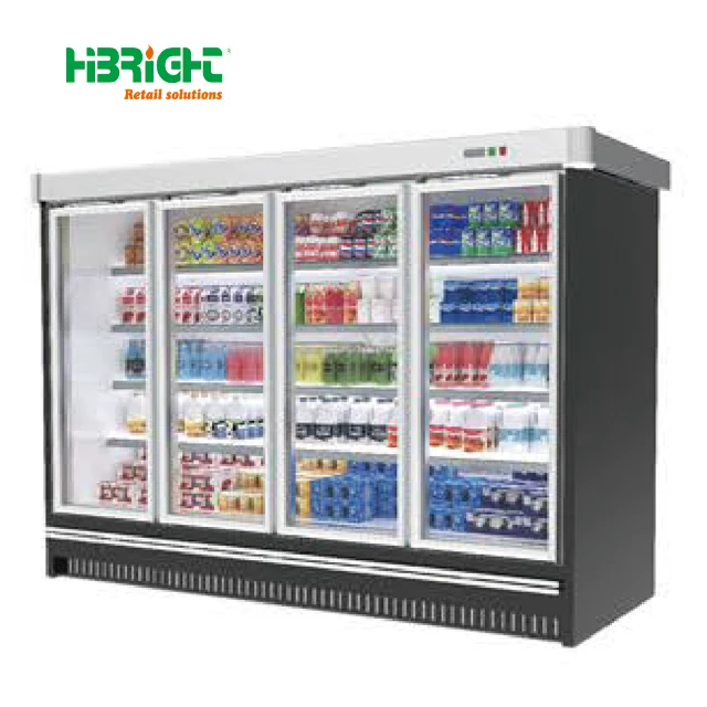 Remote front glass Narrow Multidecks Open Chiller Refrigerators for Supermarket Display Fridges Refrigeration Equipment