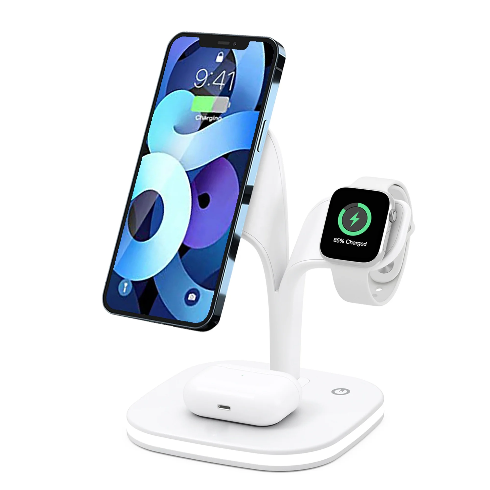 Magnet Fast 15W Qi Original Phone Compatible  Iphone 14 13 12 Lamp 3 in 1 Wireless Appl Magsaf Charger