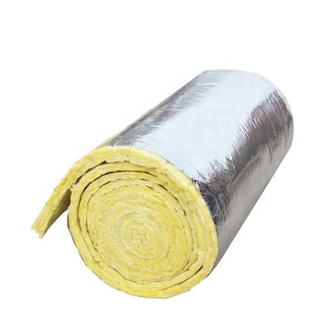 Wall Or Roof Thermal Insulation With Aluminum Foil Veneer Glass Wool Blanket Or Roll Or Fiberglass Wool Coil Felt