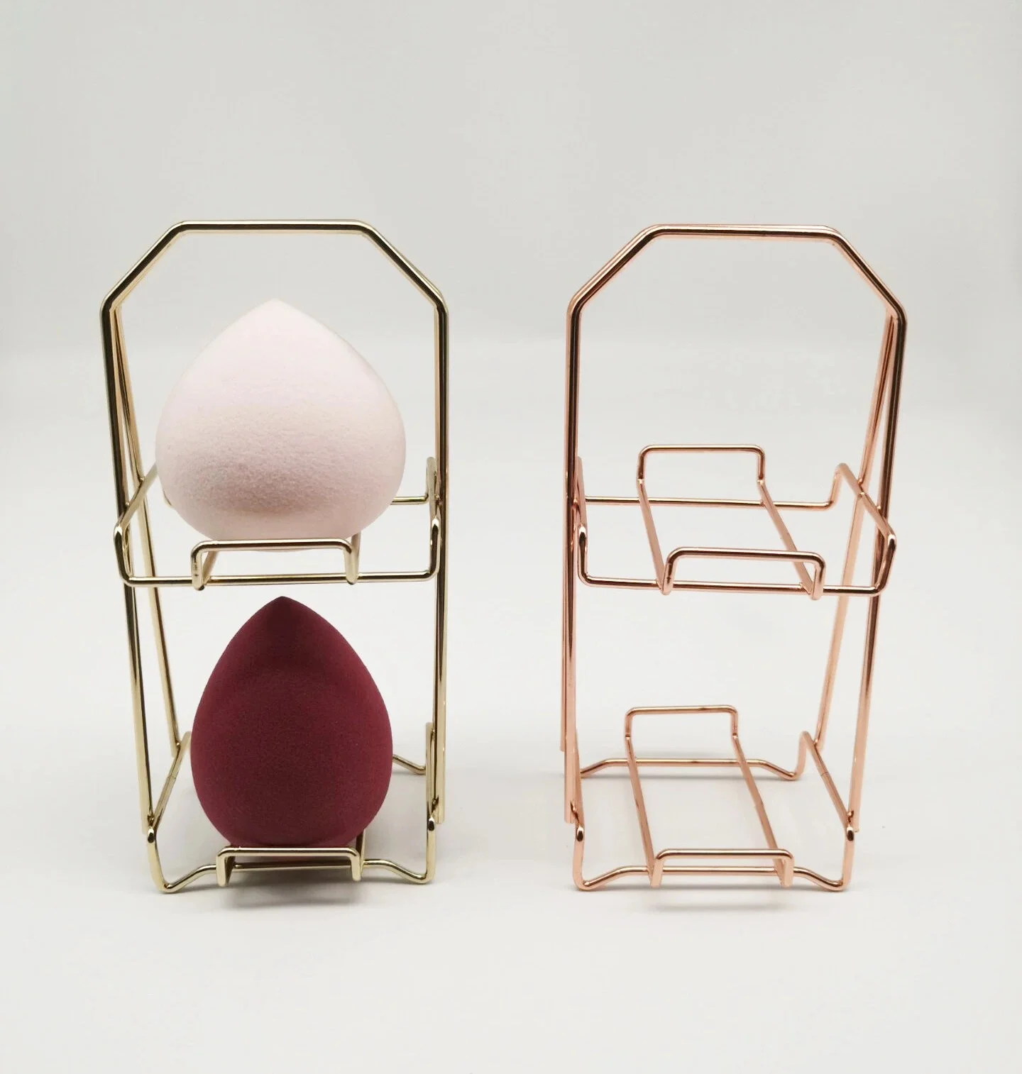 Best Selling Rose Gold Stainless Steel Beauty Makeup Blender Holder For Drying Makeup Sponge