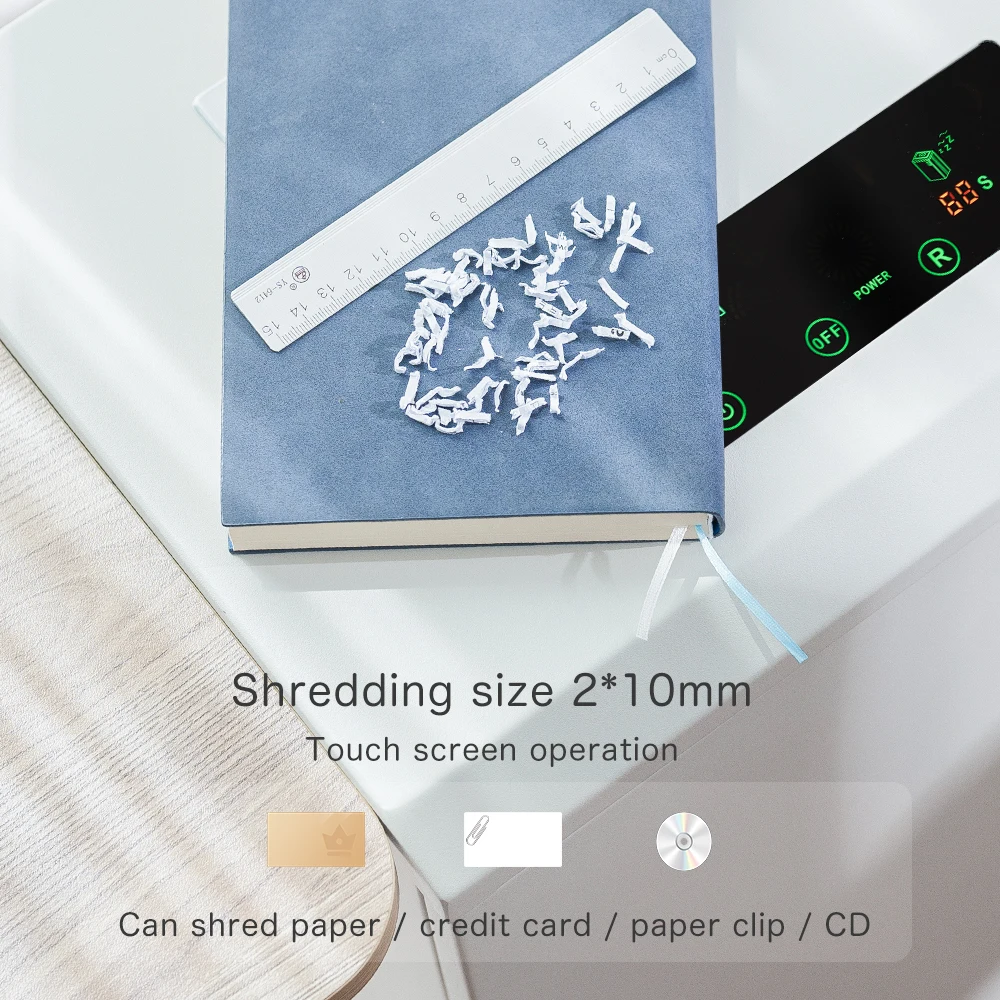 Home commercial shredder LED touch screen operation paper /CD/ credit card/paper clip non-stop shredding