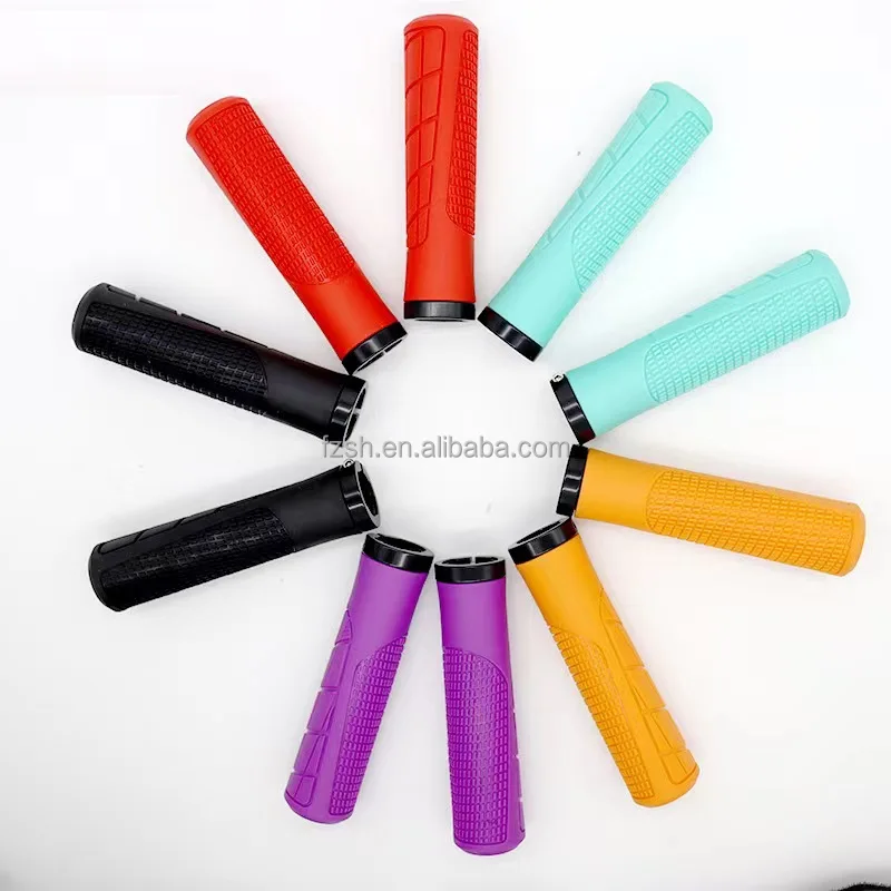 Bicycle Mtb Wapped Handlebar Grips Anti Slip Lock Ring PVC Block Bicycle Handlebars Black Cover Mountain Outdoor Bike
