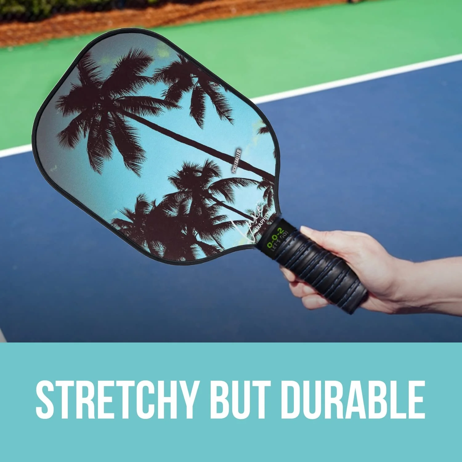 Pickleball Grip Bands Secures Overgrip One Size Fits All Paddle Handles Silicone Band Double Sided Embossed Design