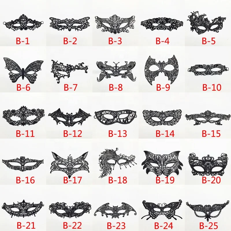 dropshipping agent Cool Sexy Black Lace Carnival Halloween Masquerade Mask Ball Party Half Face Lace Mask For Women