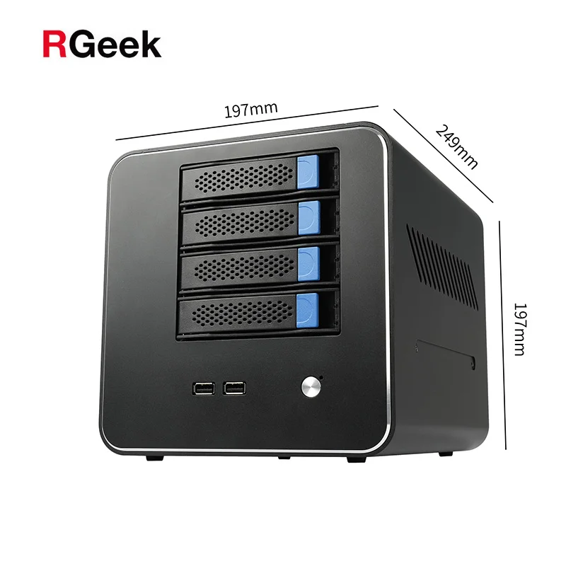  RGeek Custom NAS04B Industrial Mini-ITX Mini ПК ITX компьютер Nas 4 Bay 3 5 дюйма HDD облачный хранилище сервер