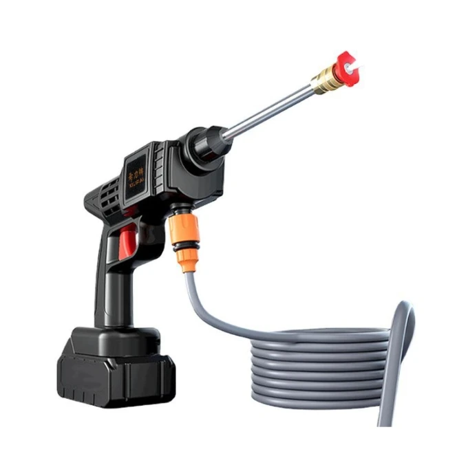 DIY High-pressure Automatic Suction Water Gun Battery Operated for Home Carton Package Copper ABS 2 Batteries Car Washing Gun 1L