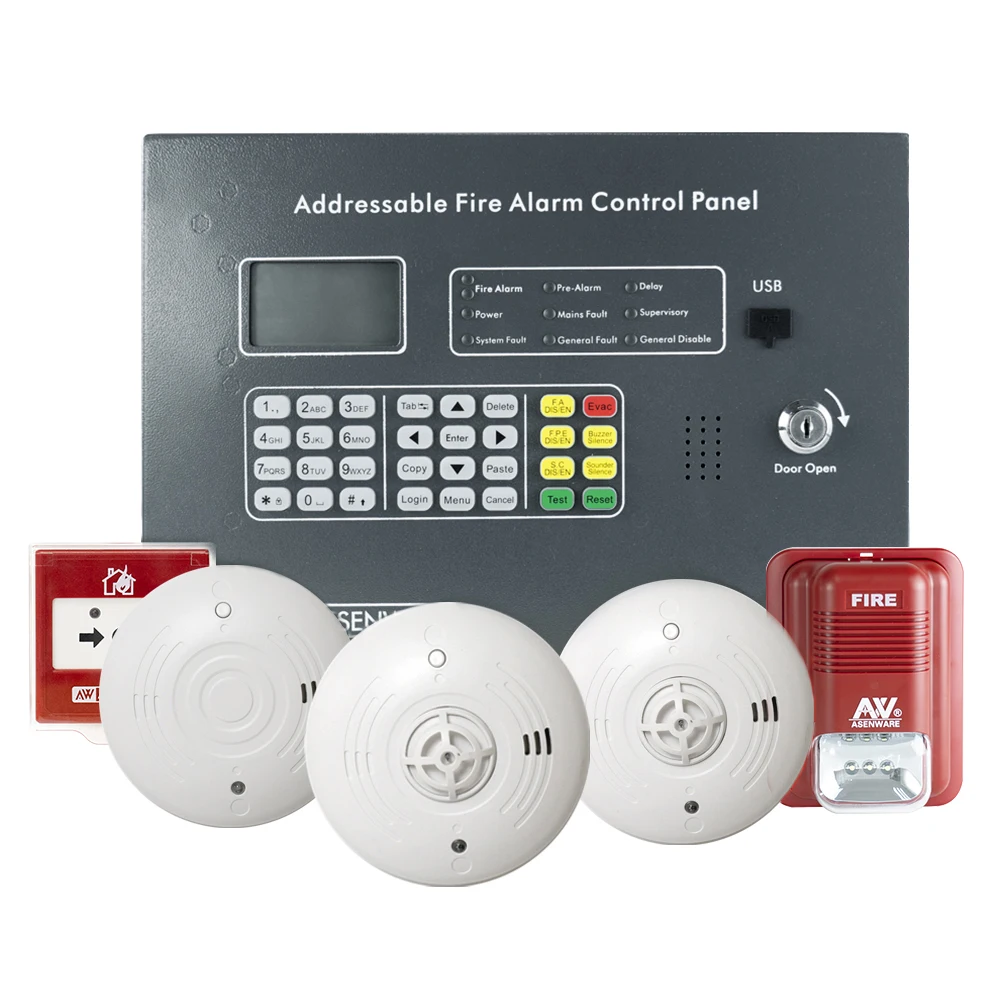 Integrated Safety Solutions: 3.2-inch LCD Screen Wired and Wireless Addressable Fire Alarm Control Panel
