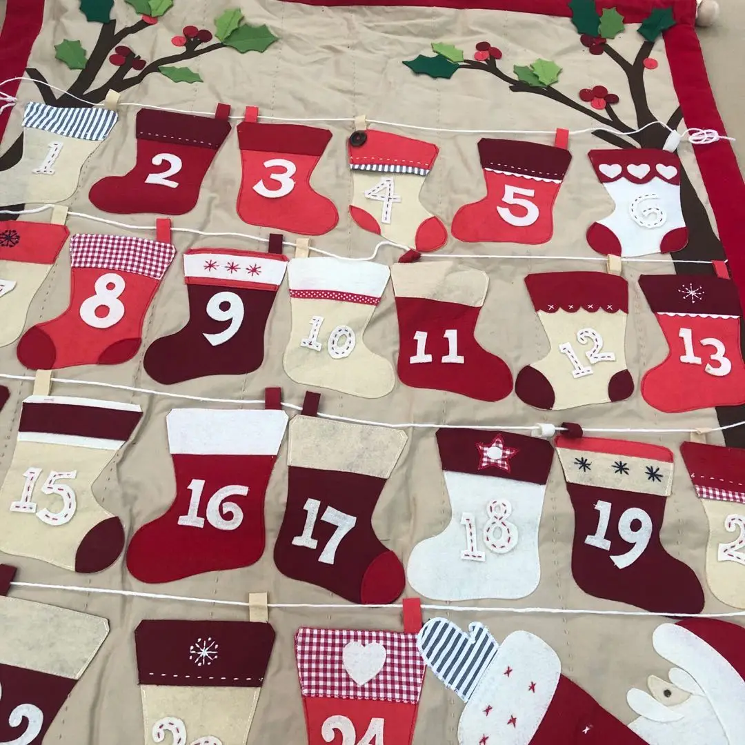 best selling fabric christmas items native advent calendar bag for Christmas