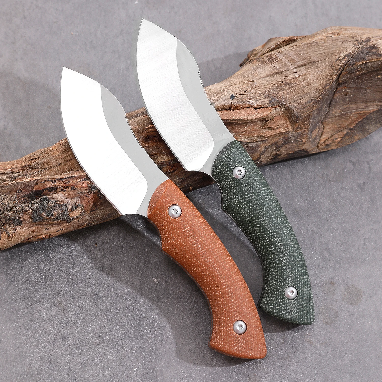 High Quality Micata Handle Hardness Steel Balde Camping Survival Hunting Knife Fixed Blade Knife With Kydex Sheath