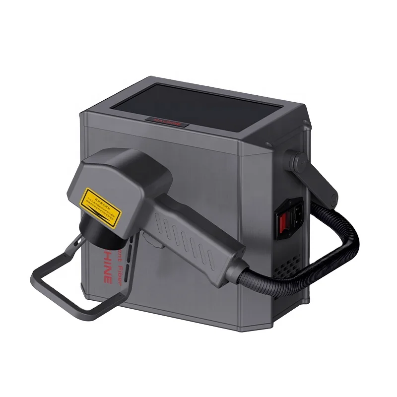 Semi-hosted Small Handheld 20W 30W Fiber Laser Marking Machine Mini Laser Printer For Metal Stainless Steel Material