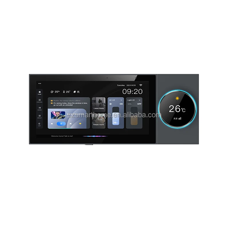 Smart Life App 6 inch with Rotary Button Smart Home Touch Central Control Panel zigbee Gateway Tuya Smart Control Panel