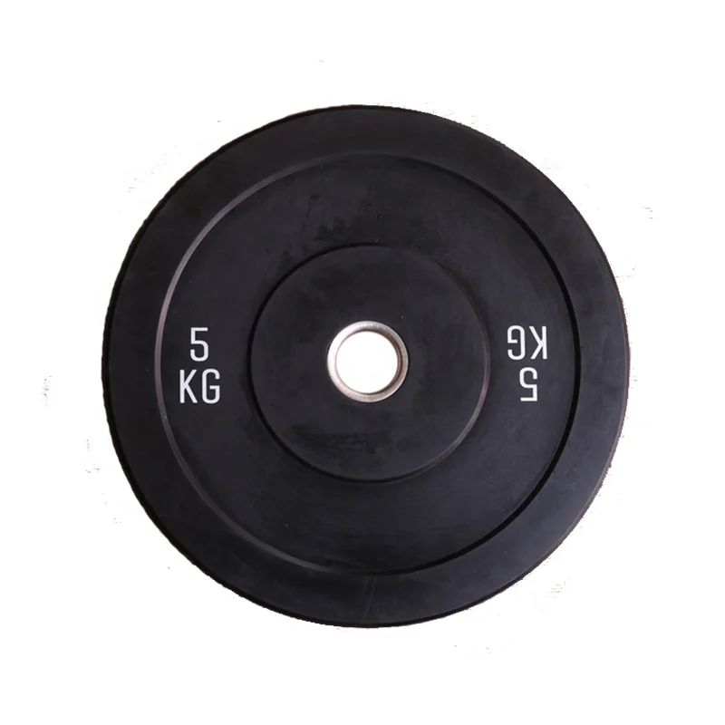
Fitness Gym Workout Barbell Weight Lifting LBS KG Custom Black Rubber Bumper Plates 