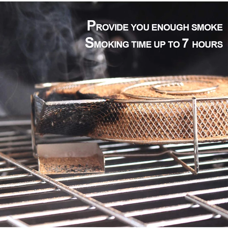 Cold Smoke Generator for BBQ Grill Smoking Salmon Meat Burn Time up to 18-24 Hours