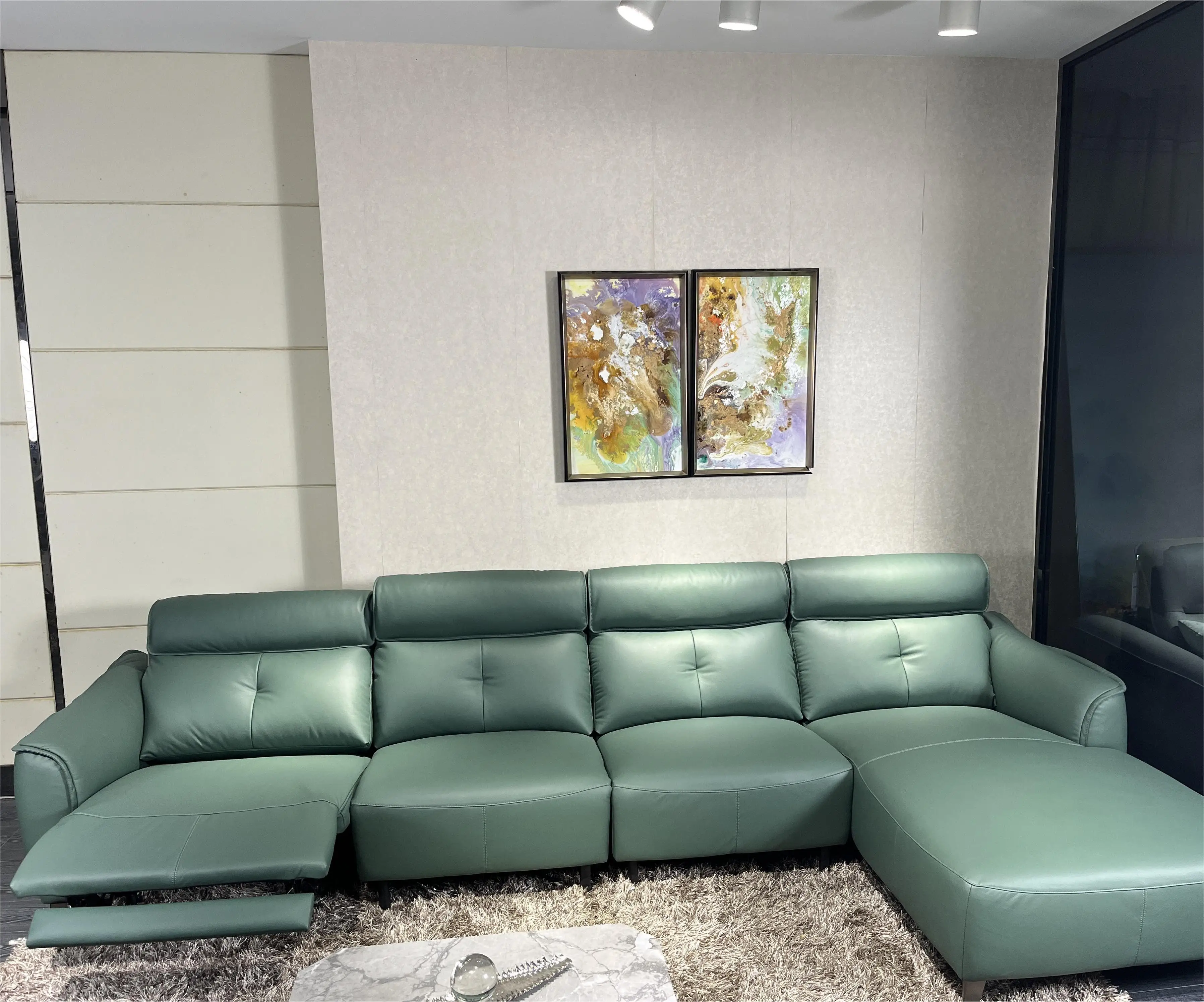 Hot sale luxury electric recliner sofa leather function sofa set with USU charging and massage