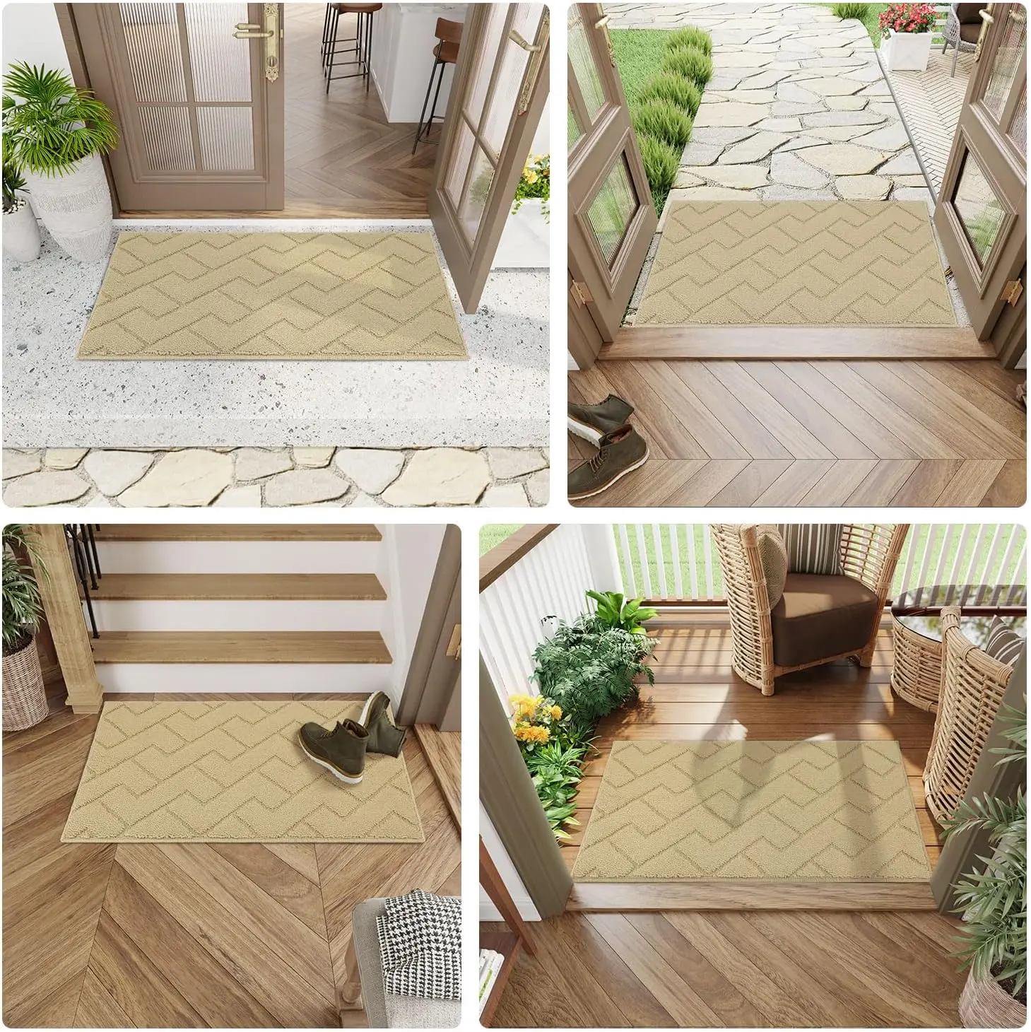 Shaggy Kitchen Rug Non Slip Bath Door Mat Machine Washable out indoor Rug Anti Slip Extra Soft and Absorbent Microfiber Bath Rug