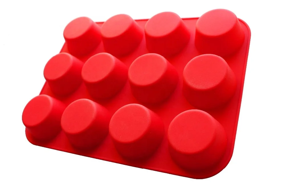 12 Cavities Nonstick Mini Pan Baking Liners Muffin Cups Silicone Cupcake Mold