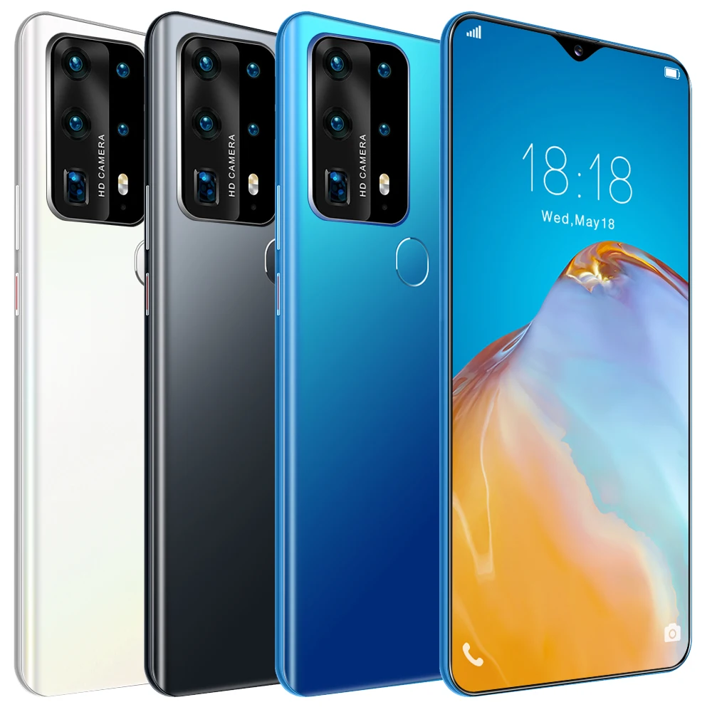  Недорогие ультратонкие смартфоны P40 Pro + с экраном 6 7 дюйма смартфон разблокировкой по лицу сотовый телефон двумя