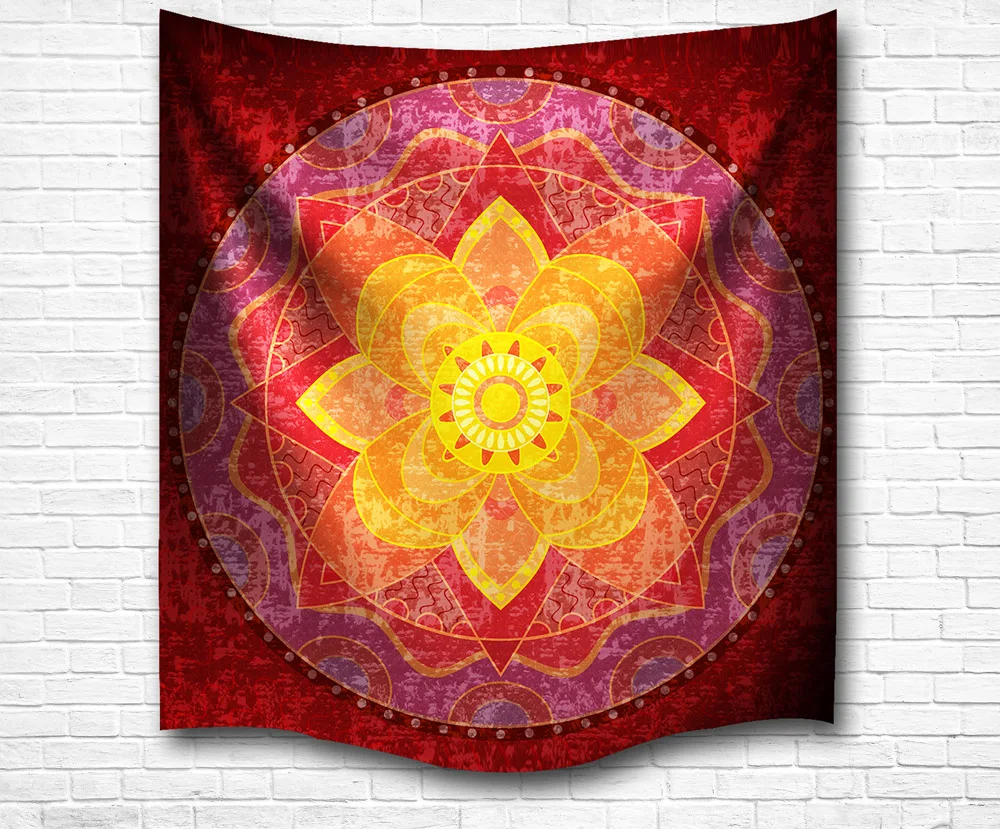 Оригинальный гобелен, гобелены с рисунком мандалы, настенное украшение в стиле хиппи, настенное богемное покрывало, светлый гобелен