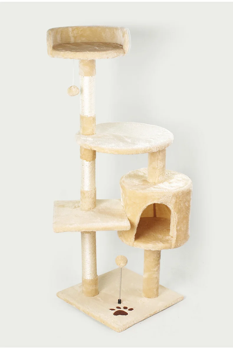 Wholesale for Big Cats 4 Layers Climbing Tower Houses Scratches  Cats Indoor Cat Tree