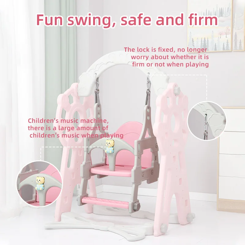 
2021 New Design Cheap Mini Indoor Home Baby Play Plastic Swing Chair For Kindergarten 