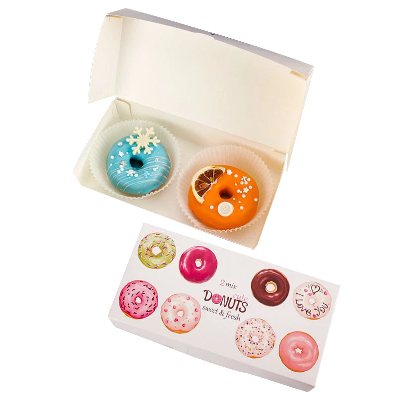 Collapsible Dessert Pastry Egg Tart Doughnut Dried Meat Floss Cake Paper Box For Bakery