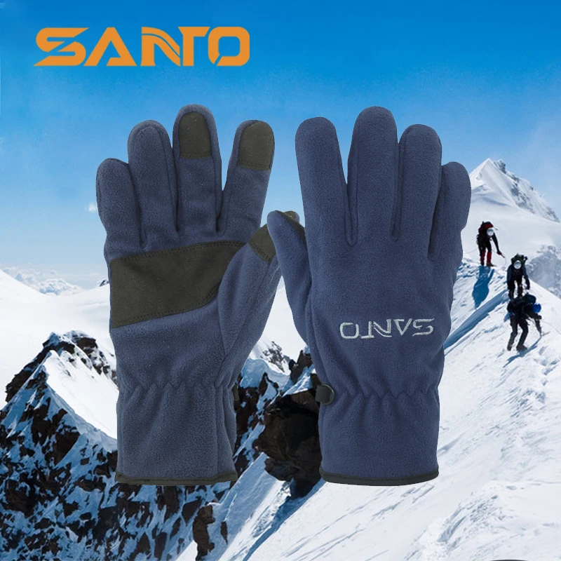  Custom Non Slip Full Finger Waterproof Ski Gloves Snow Winter Touch Screen Climbing