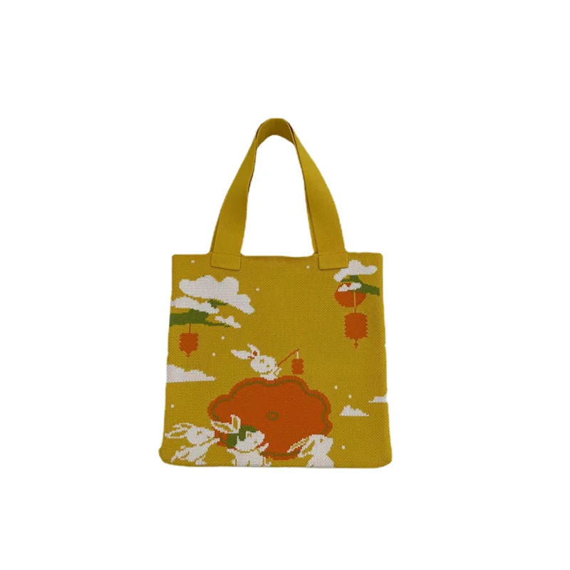 Лидер продаж Модная вязаная сумка в японском стиле с милым кроликом из мультфильма на плечо для девочек